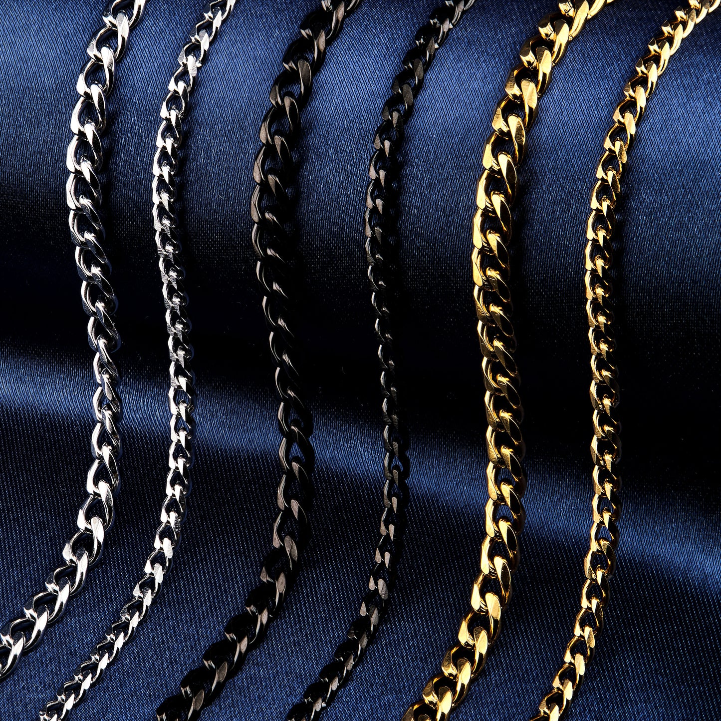 Tungsten Carbide Cross Gold Plated, Black Plated or Polished with Different Inlays and Stainless Steel Cuban necklace