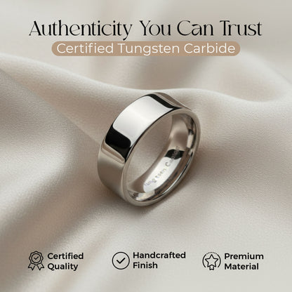 Pipe Cut Tungsten Carbide Mirror Polished Ring Band Size 3mm 4mm 6mm 8mm Comfort Fit