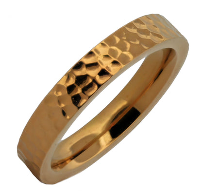 Stainless Steel Gold Plated 4mm Broken Ice Ancient Method Water Ripple Manual Hammer Pattern