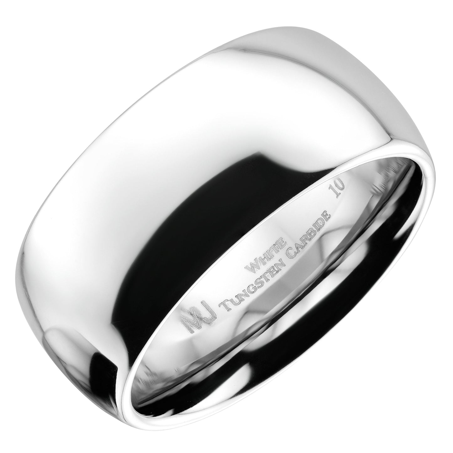 Classic Mirror polished White Tungsten Carbide Ring Comfort fit wedding band