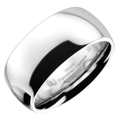 Classic Mirror polished White Tungsten Carbide Ring Comfort fit wedding band