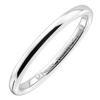 Classic Mirror polished White Tungsten Carbide Ring Comfort fit wedding band