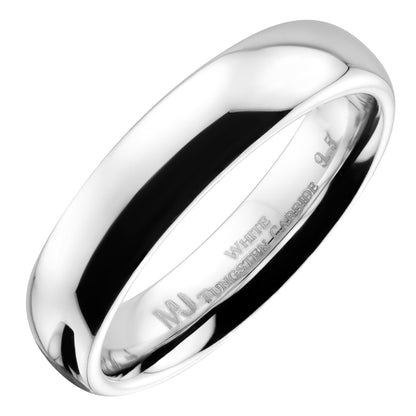 Classic Mirror polished White Tungsten Carbide Ring Comfort fit wedding band