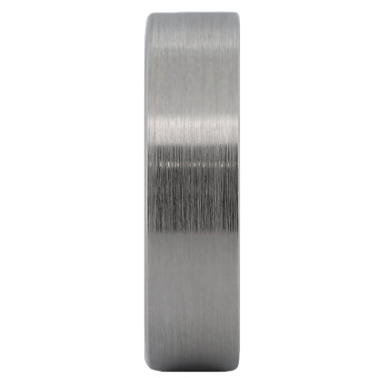 White Tungsten Carbide 6mm or 8mm Pipe Ring Brushed Finish Comfort Fit Wedding Band