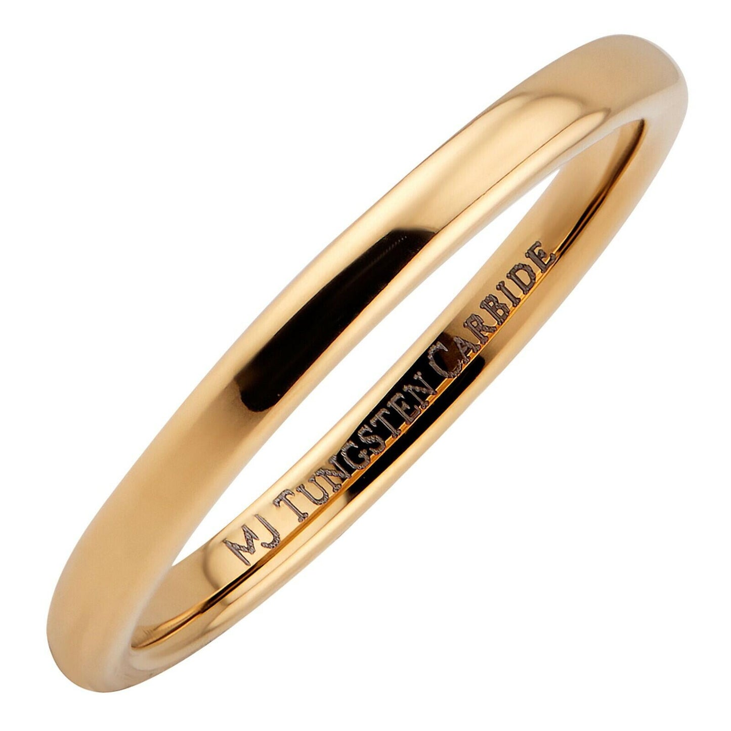 Gold Plated Tungsten Carbide Classic Half Dome Wedding Band