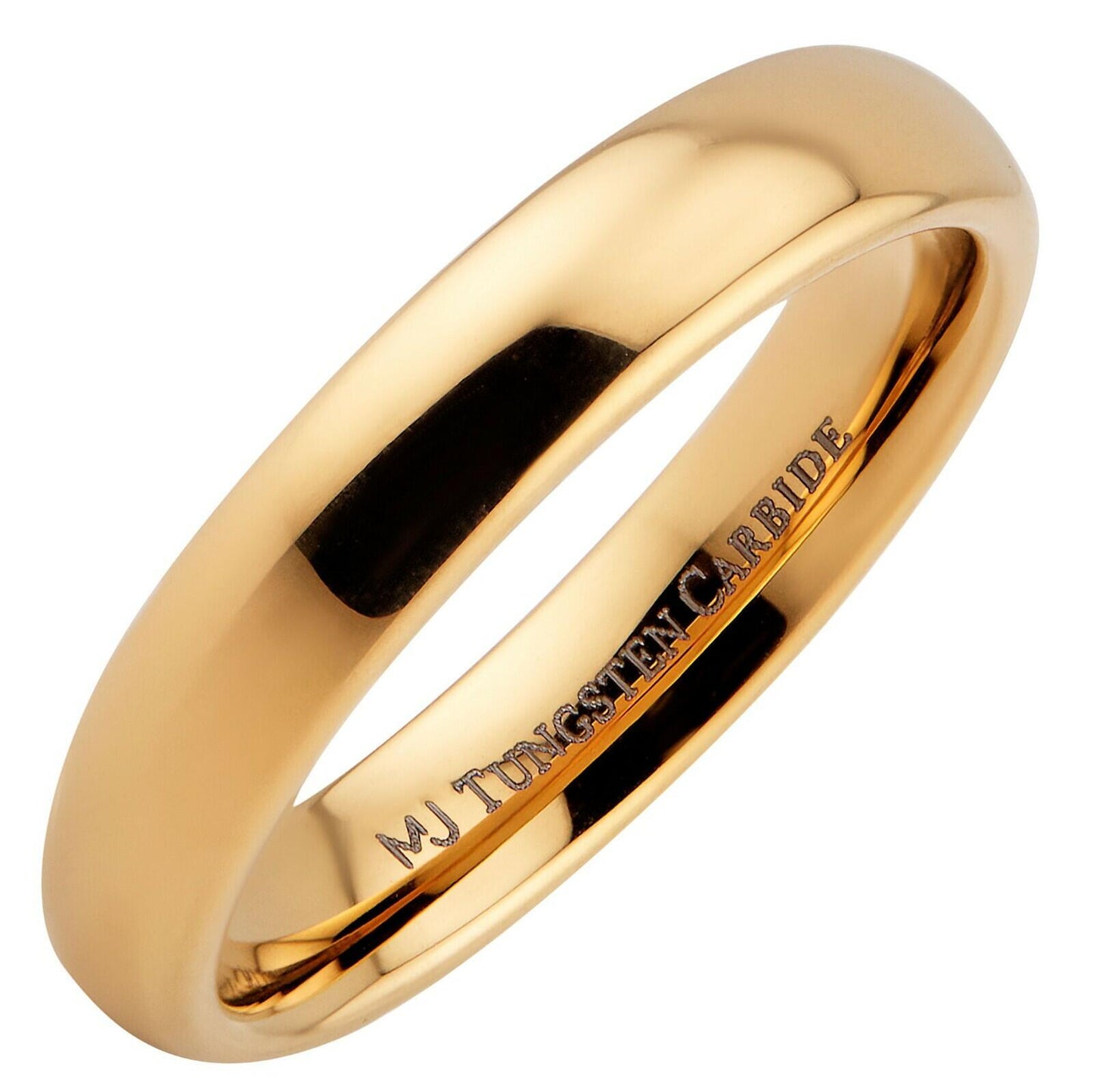 Gold Plated Tungsten Carbide Classic Half Dome Wedding Band