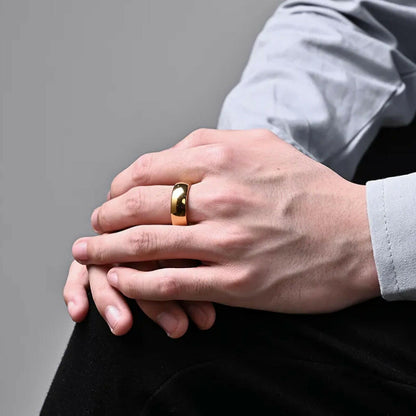 Gold Plated Tungsten Carbide Classic Half Dome Wedding Band