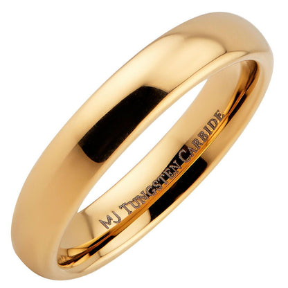 Gold Plated Tungsten Carbide Classic Half Dome Wedding Band