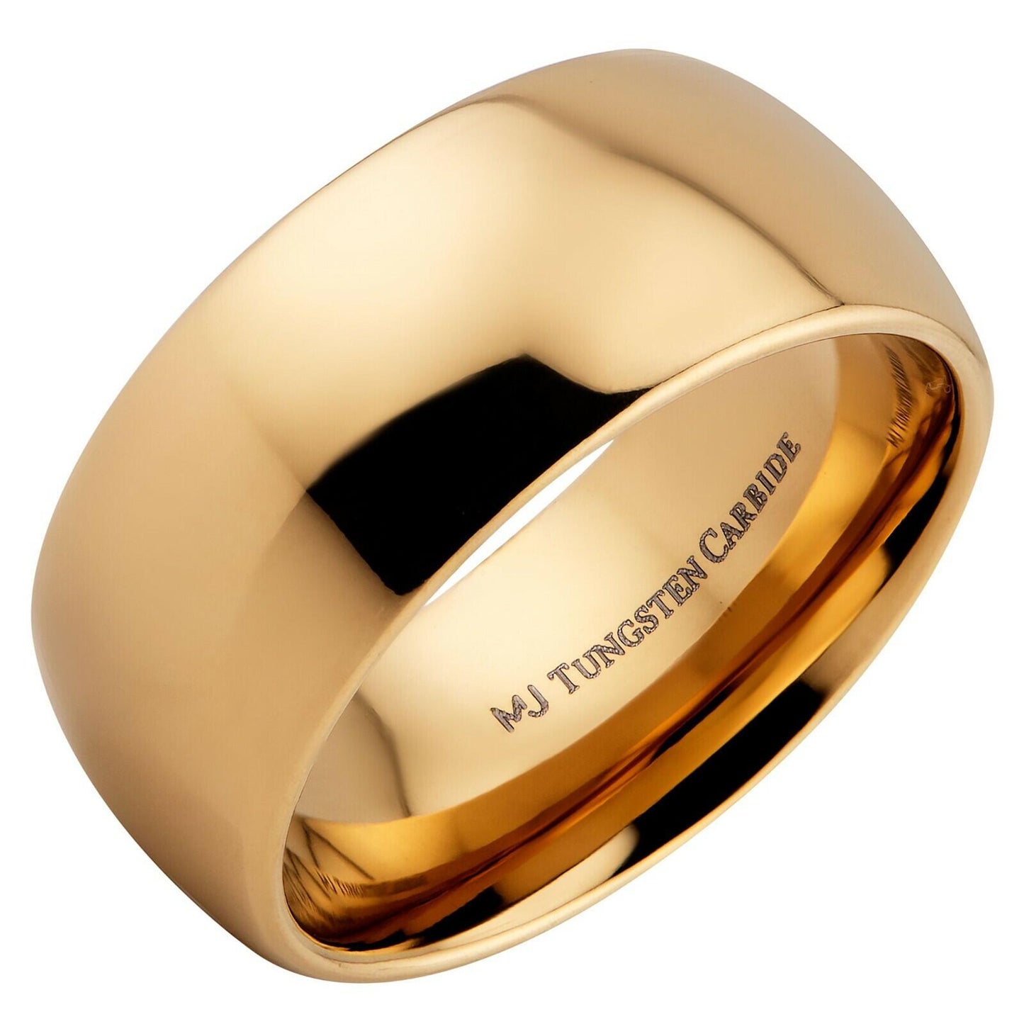 Gold Plated Tungsten Carbide Classic Half Dome Wedding Band